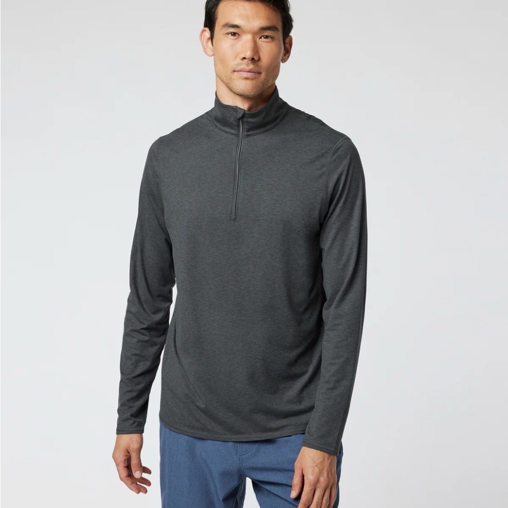 Vuori Ease Performance 1/2 Zip 2.0 Charcoal Heather Pullover Jacket LARGE L NWT